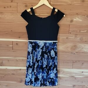 Speechless Kids Navy & Floral Dress, Size 12